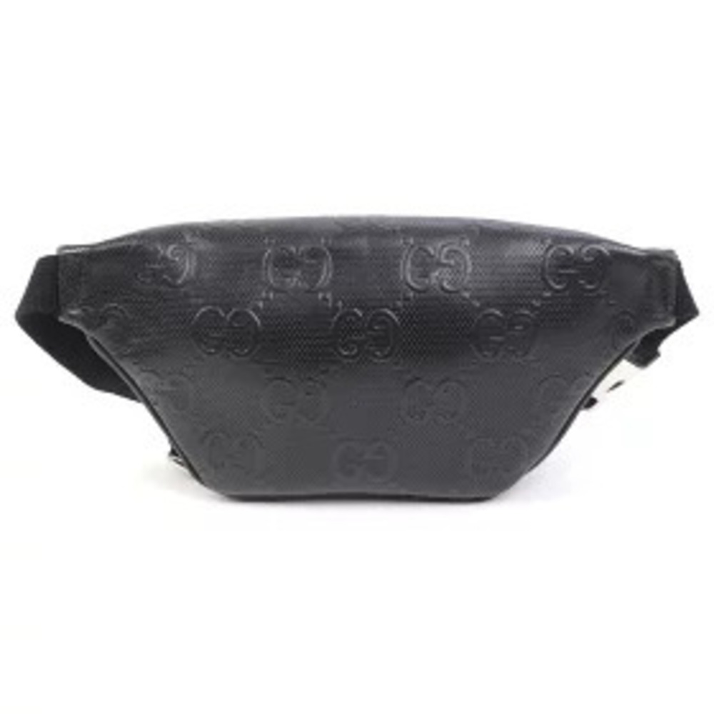Gucci GG Embossed Belt Bag Black Calfskin Crossbody Shoulder - Picture 3 of 13